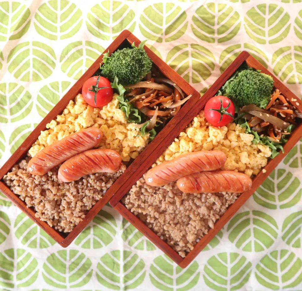 高校生男子弁当🍱二食丼|なかじー。さん