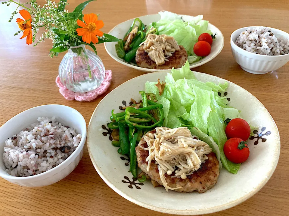 ＊きのこハンバーグプレート🍄＊|＊抹茶＊さん