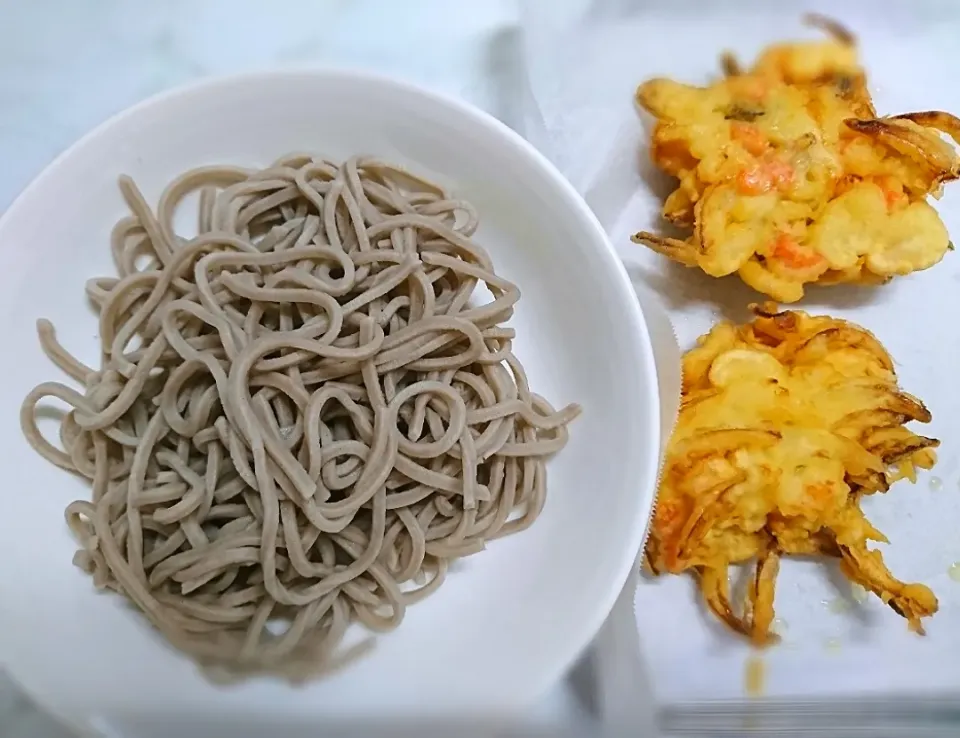 狸の宴シリーズ
ある日の昼下がり

[ざる蕎麦と自家製掻き揚げ]
狸特製の蕎麦つゆと一味唐辛子で|タヌキさん