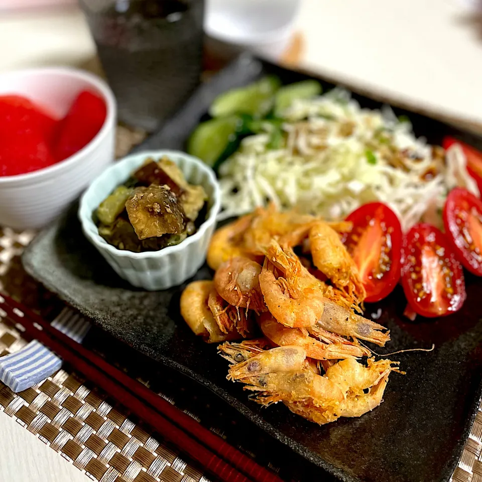 Snapdishの料理写真:9/14晩ご飯：川津海老の唐揚げ|ななみんさん