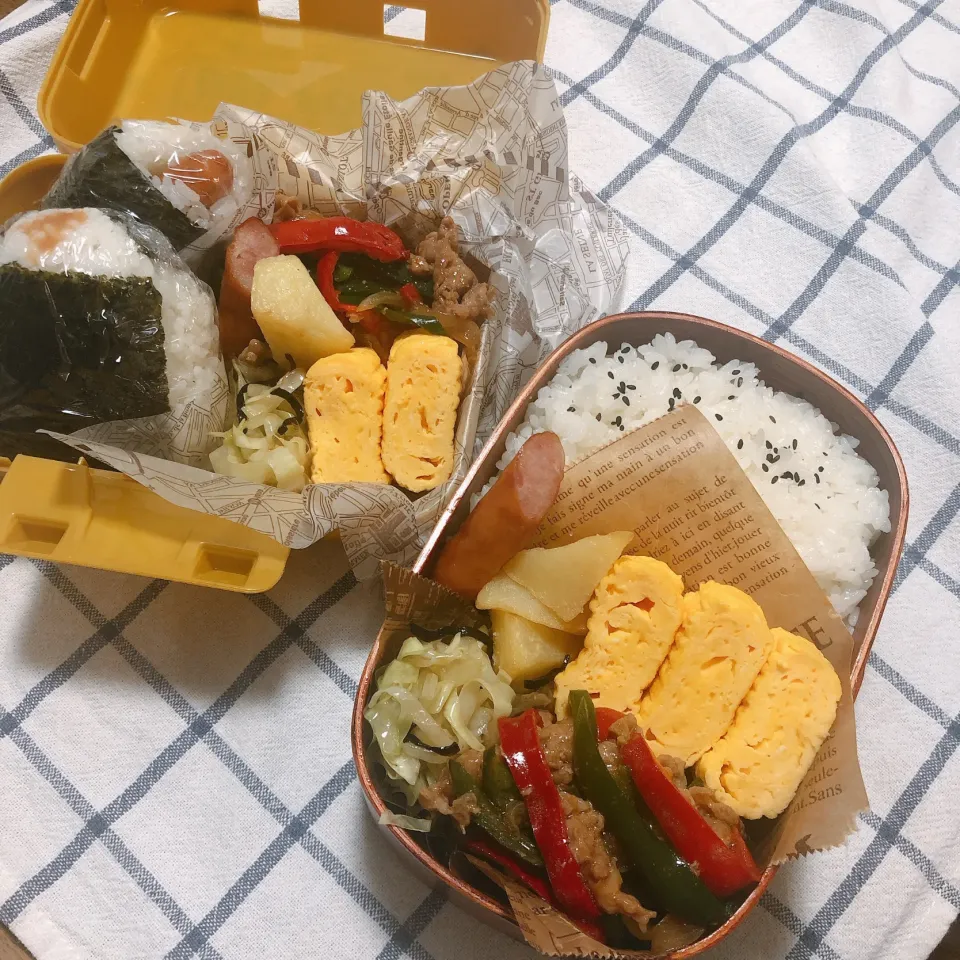 Snapdishの料理写真:次男＆三男男子高校生弁当|mickyさん