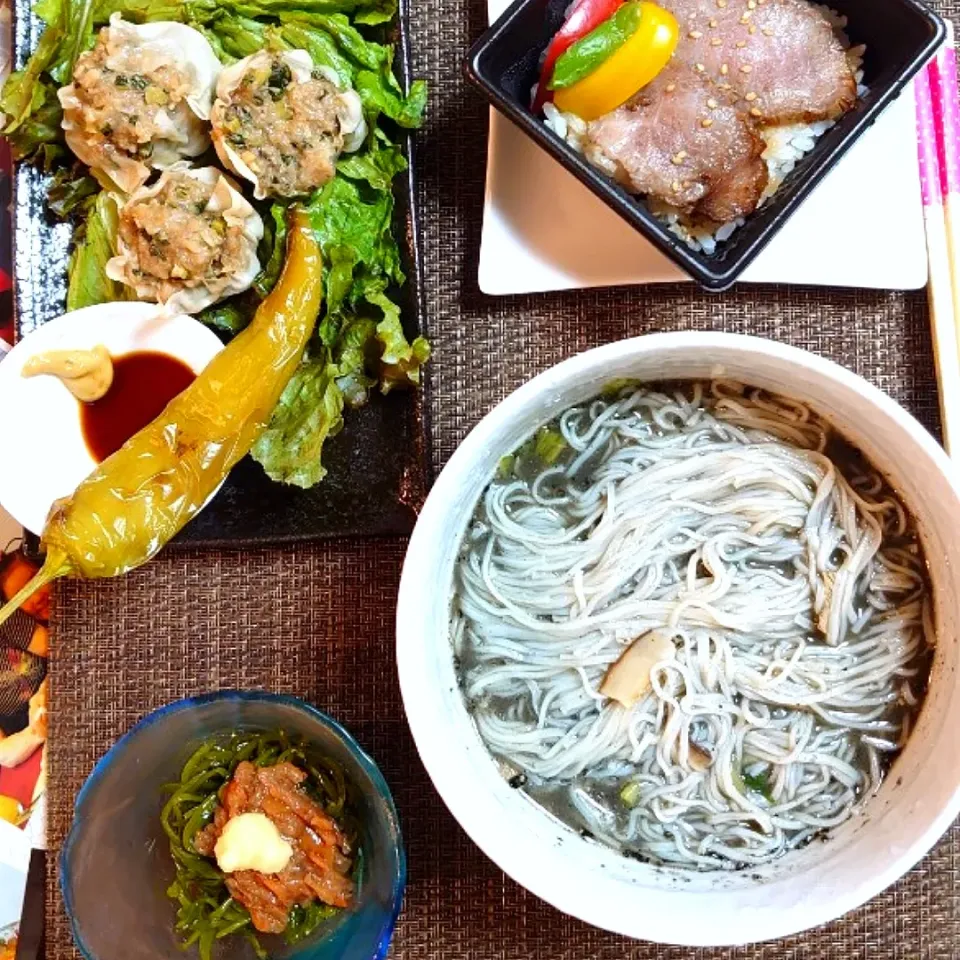 茅の舎　黒胡麻山椒冷やしめんで夕ご飯🍴|ポチさん