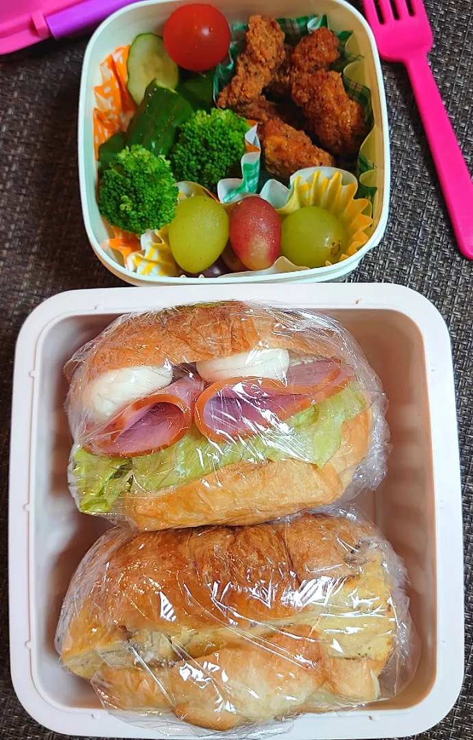 クロワッサンサンドでお弁当🍱|ポチさん