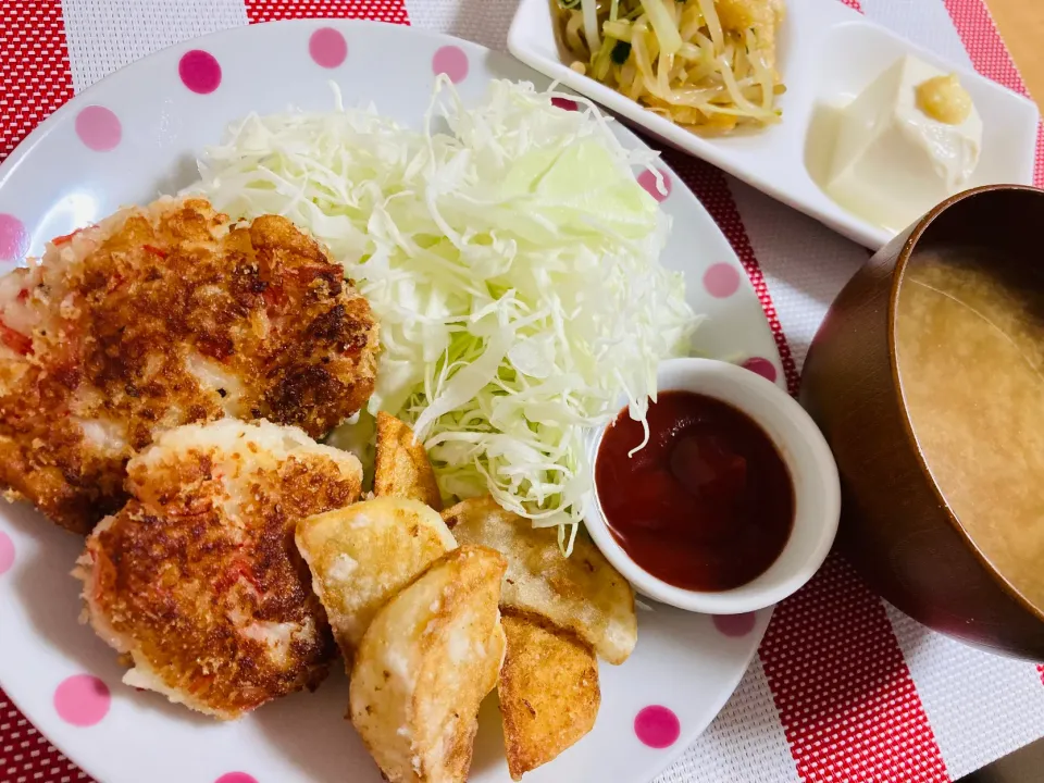 【胃がスースー】エビクリームコロッケ風　ポテトフライ|飛鳥さん