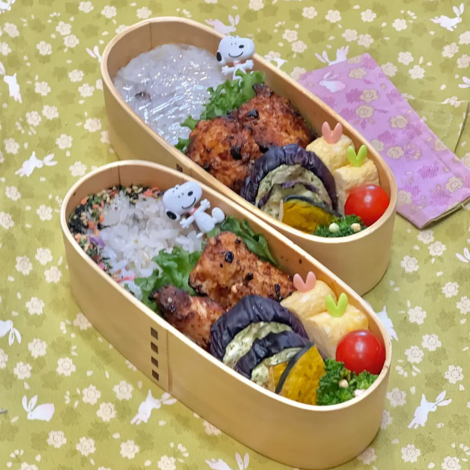 胸肉唐揚げ☘️の双子ちやんお弁当💙❤️ 9/15木|sweet homeさん