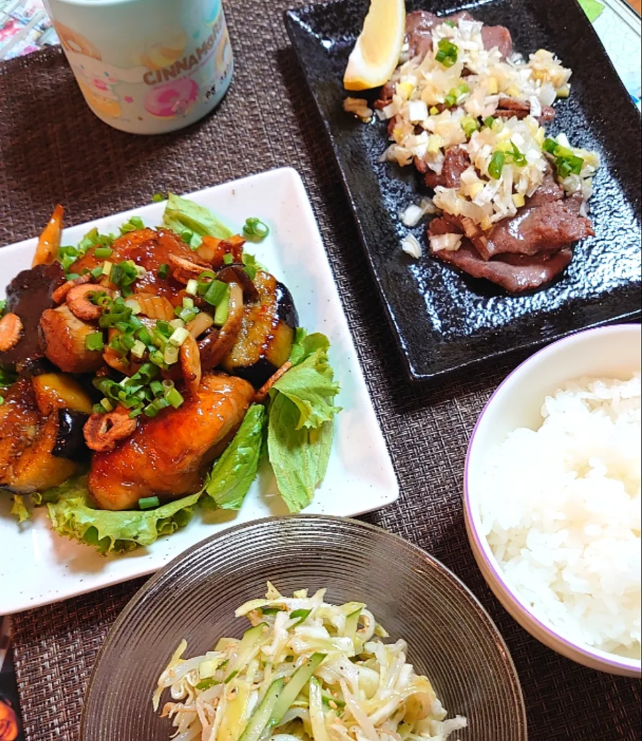 ニンニクバター炒め、牛タン焼きで夕ご飯🍴|ポチさん