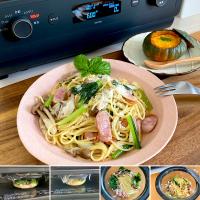 Mariruさんの料理 『象印　EVERINO』ベーコンと舞茸の和風パスタ　初めてのうきレジで🎶