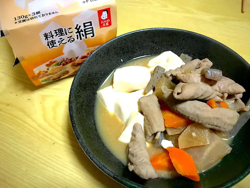 二日目のもつ煮に追い豆腐|kibutoriさん