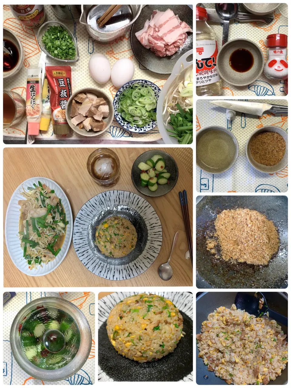 Snapdishの料理写真:けずり粉で香味油を作り、炒飯と野菜炒めを作ってみた😋|🎩尾道のピロスケさん😊さん