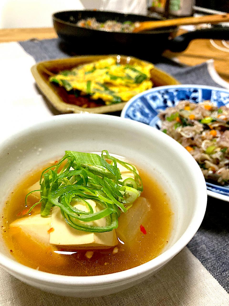 『料理に使える絹』冬瓜と豆腐のピリ辛スープ