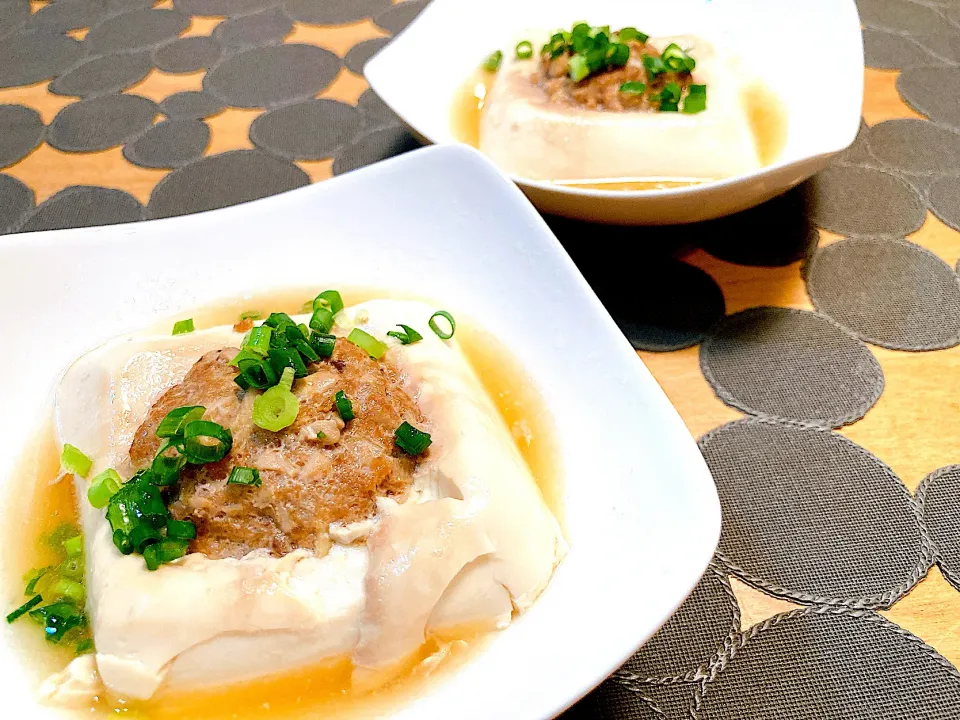 お豆腐の肉詰めレンジ蒸し|プーティさん