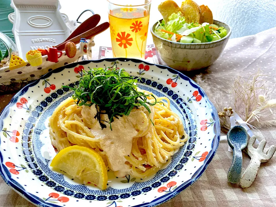 Snapdishの料理写真:明太クリームスパゲティ🍝
〜 𝘮𝘦𝘯𝘵𝘢𝘪𝘬𝘰 𝘤𝘳𝘦𝘢𝘮 𝘴𝘱𝘢𝘨𝘩𝘦𝘵𝘵𝘪 〜|がぁがさん