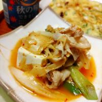 料理に使える絹で豚キムチ豆腐
