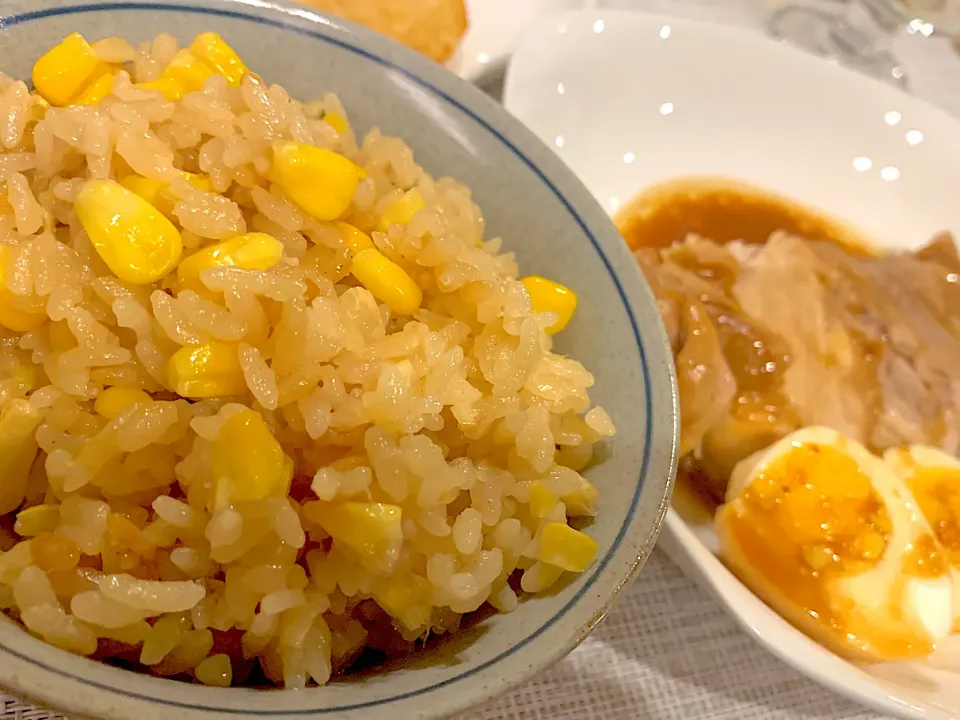 とうもろこしご飯と鶏のさっぱり煮|mam☻**゜さん