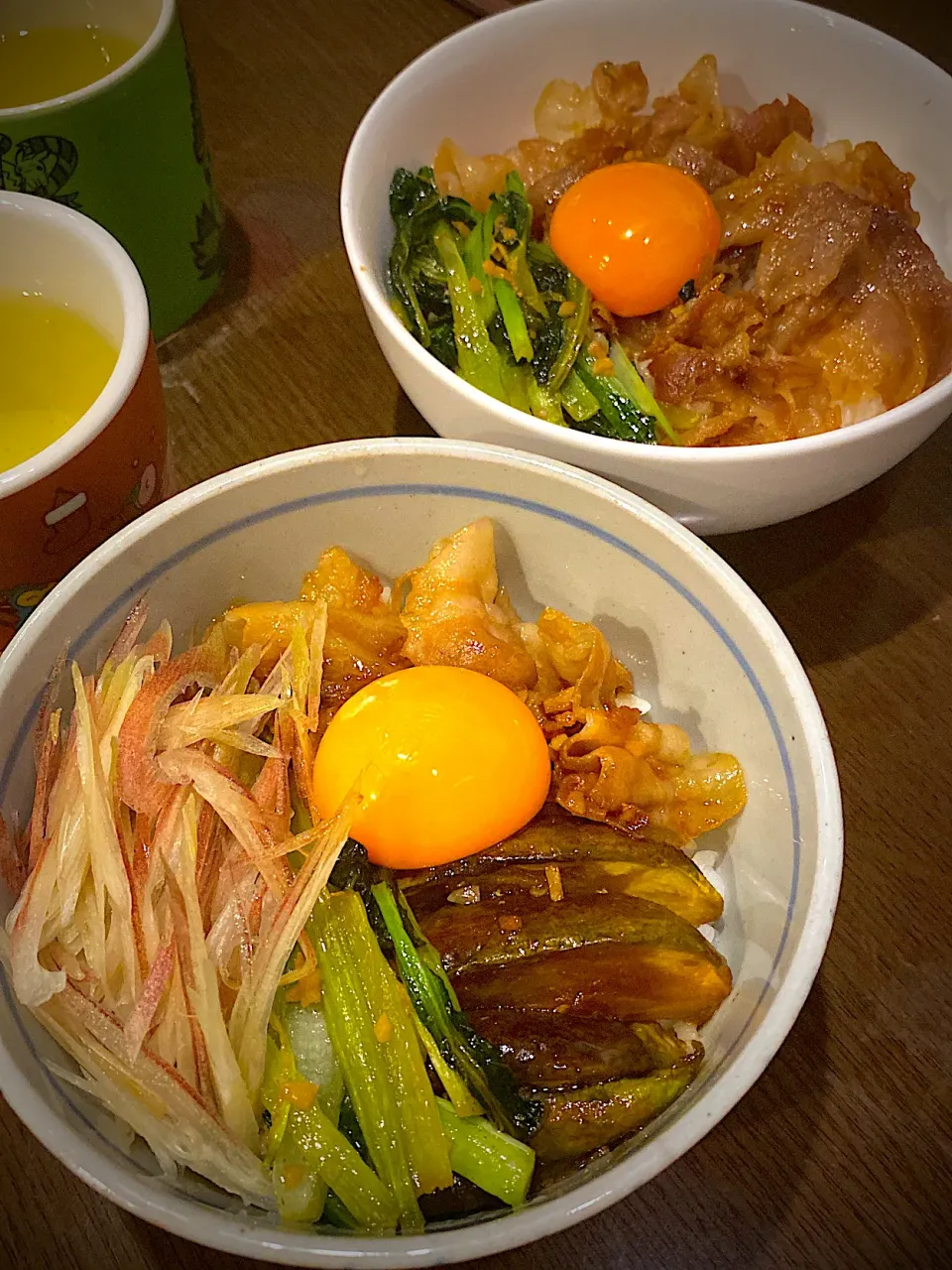 豚バラ焼き肉丼　お茶|ch＊K*∀o(^^*)♪さん