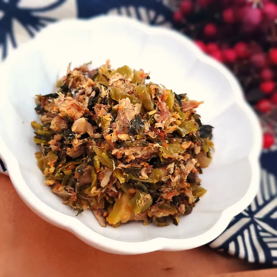 高菜鯖そぼろフリカケ( ˙▿˙　)ご飯足りない🍚|まぁさん