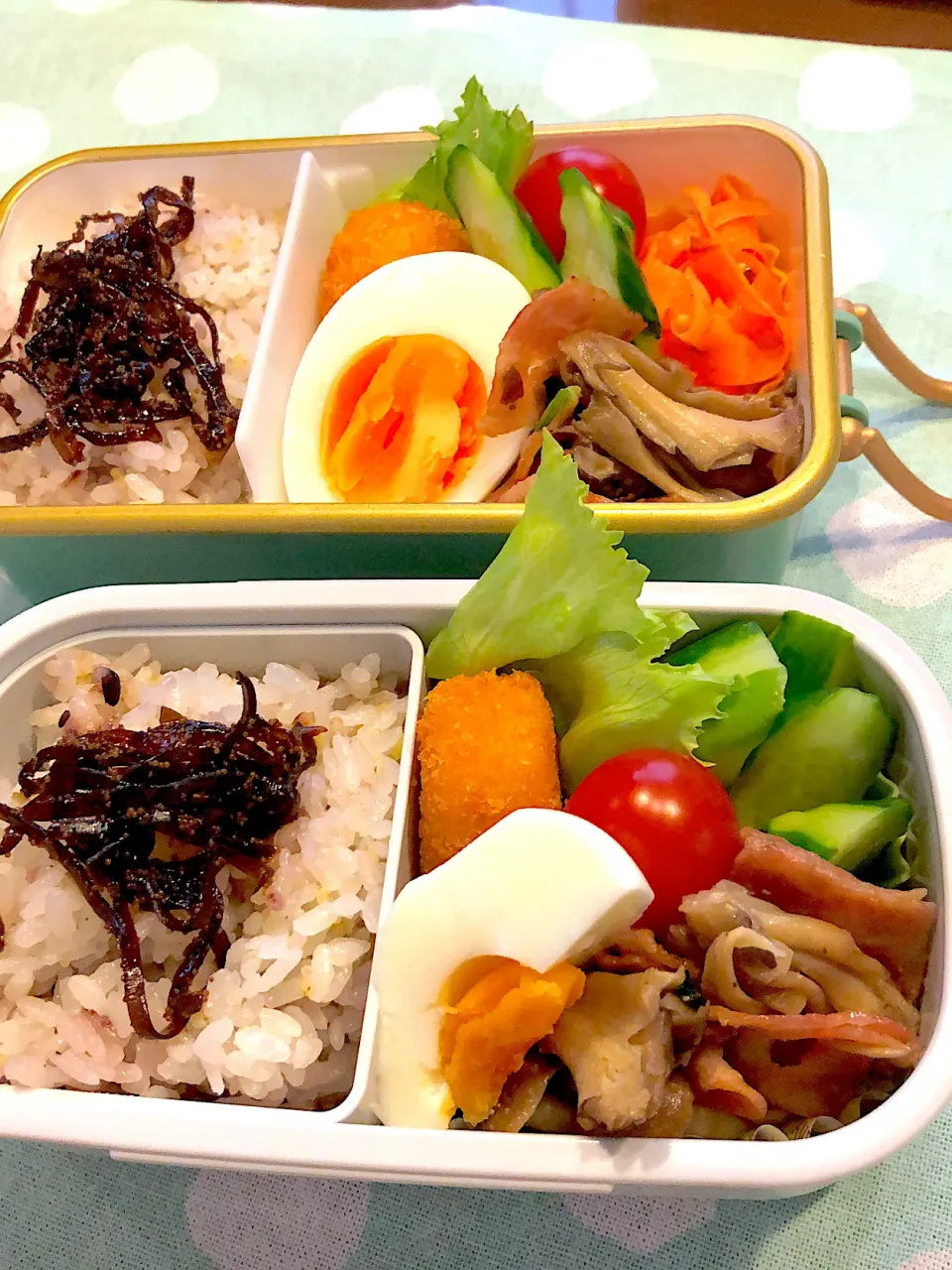 2022.9.21  ＊今日のお弁当＊舞茸しめじベーコンのマヨ炒め＊|rinrin*mama*さん