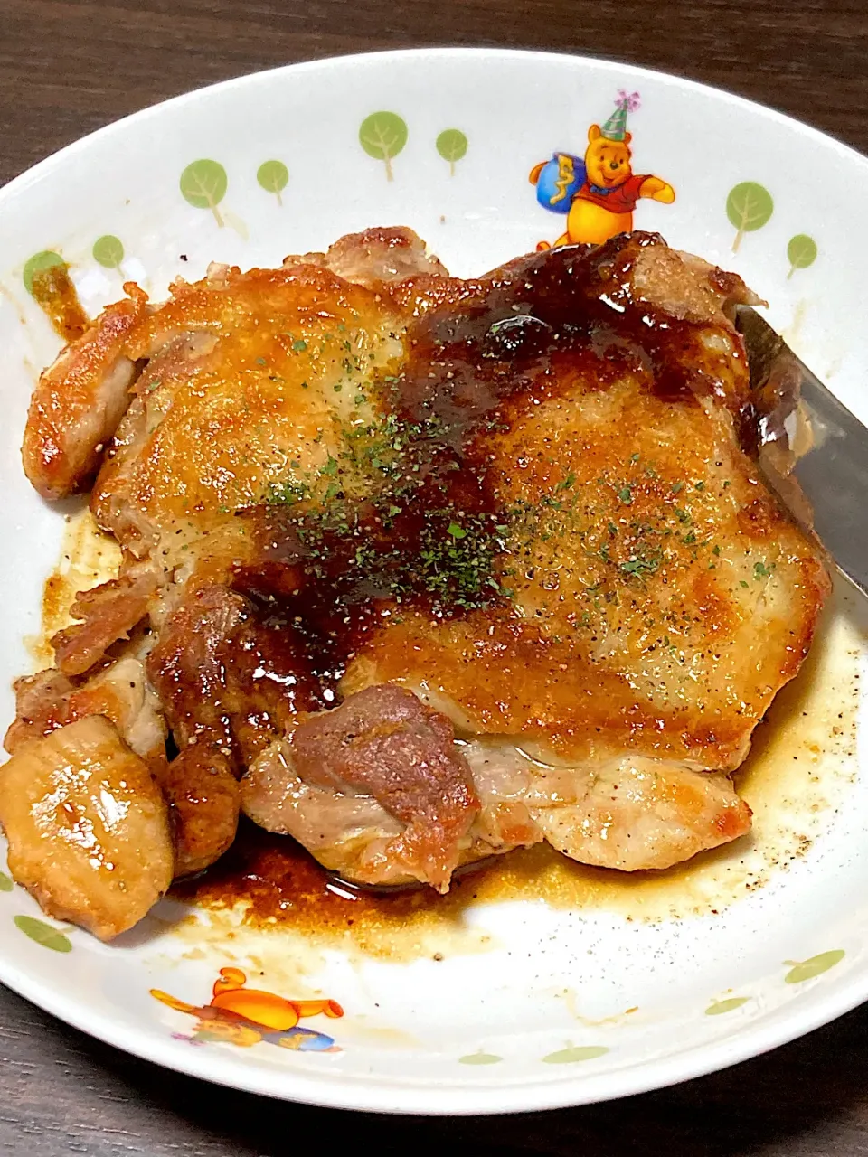 Snapdishの料理写真:パリパリチキンのペッパーステーキ。|ちーずまにあさん