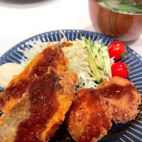 Snapdishの料理写真:ミックスフライ定食|tommmさん