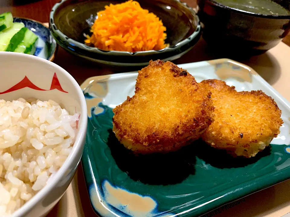 ハート型の豆腐じゃがいもコロッケ|かなっぺさん