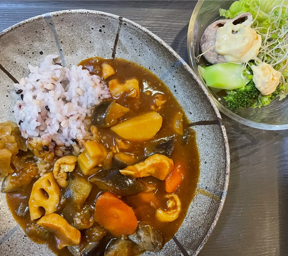 茄子・人参・蓮根・里芋・鶏胸肉のスパイシーカレー🍛✨😋💕|てるみさん