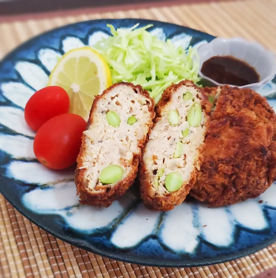 お豆腐豚ミンチメンチカツ( ˙▿˙　)愛はカツ|まぁさん