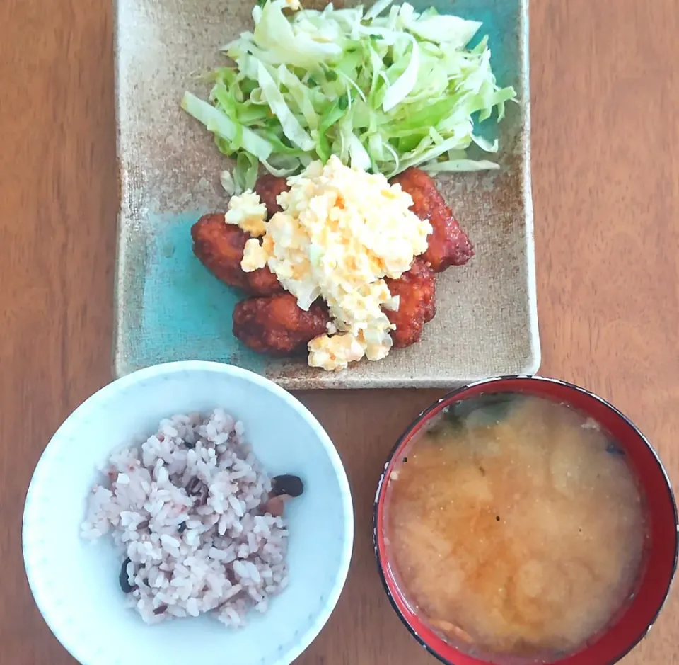 2022 0921　チキン南蛮タルタル　コールスロー　じゃがいものお味噌汁|いもこ。さん