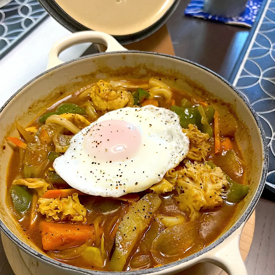 Snapdishの料理写真:鍋焼きカレーうどん|Yuko.fさん