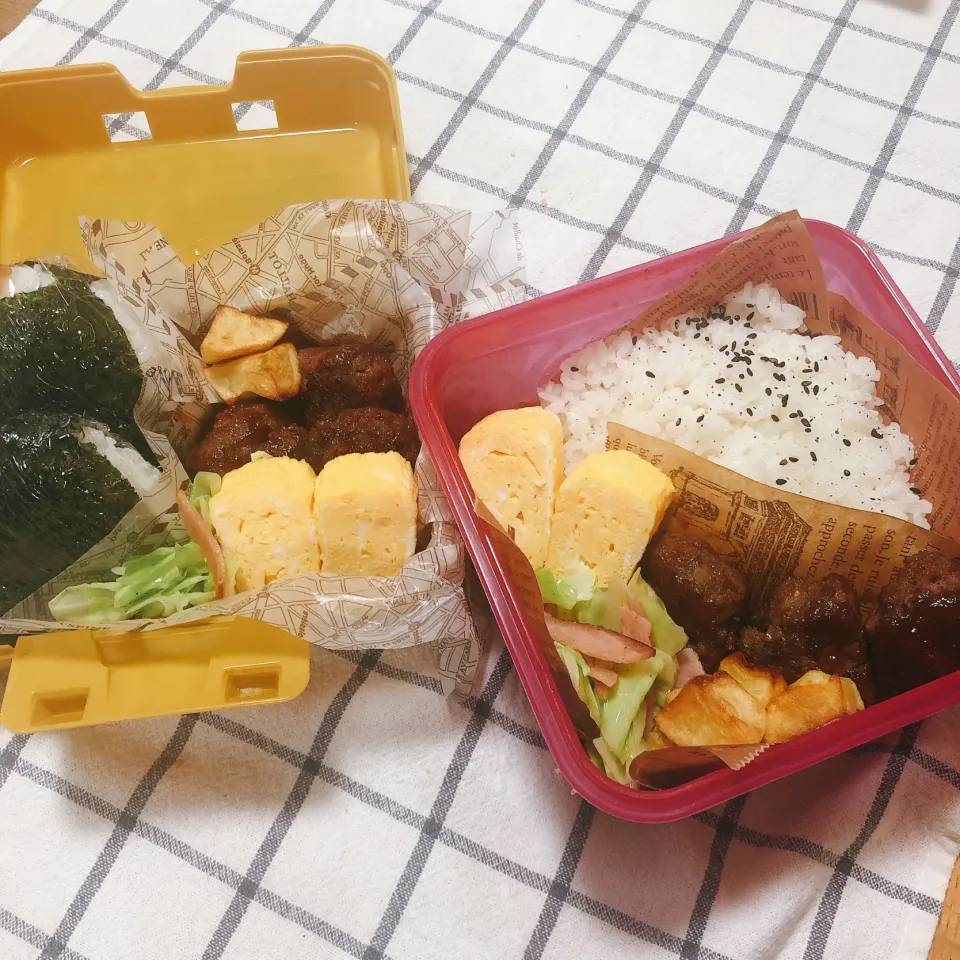 Snapdishの料理写真:次男＆三男男子高校生弁当|mickyさん