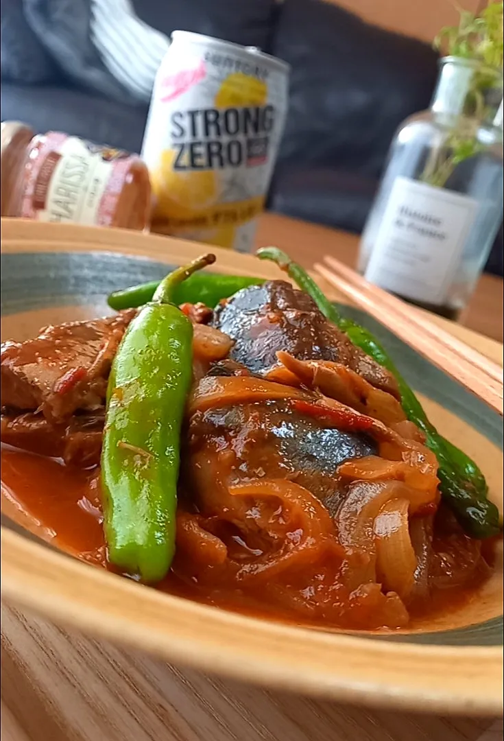 鯖缶ﾄﾏﾄ煮|まりおさん