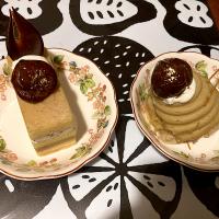 和栗のショートケーキと和栗のモンブラン