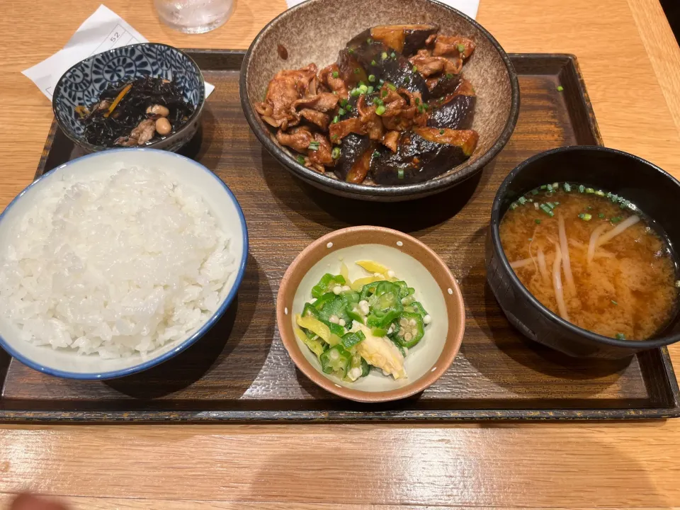 なすと豚肉炒め定食|みぃさん