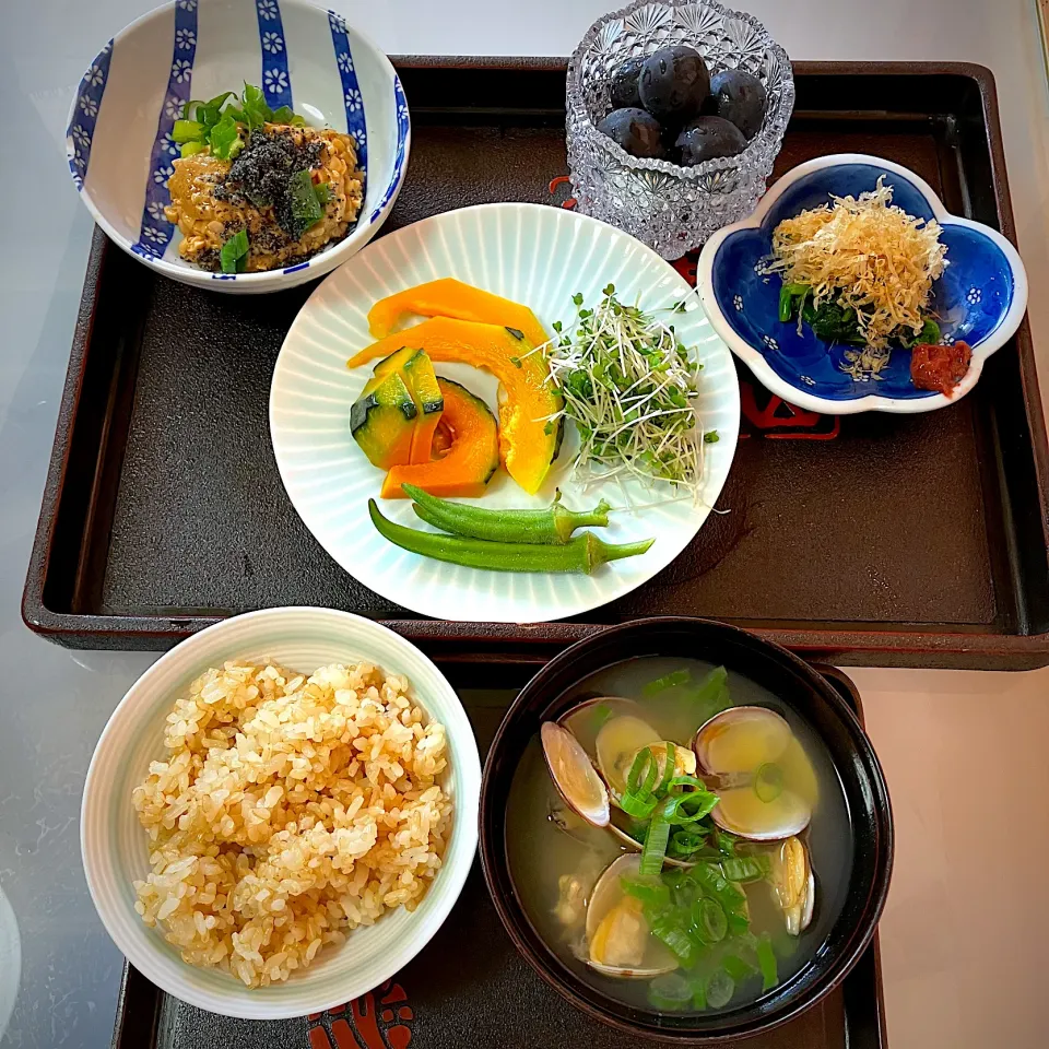 Snapdishの料理写真:野菜中心の朝ご飯🍚|ゆうこりんさん