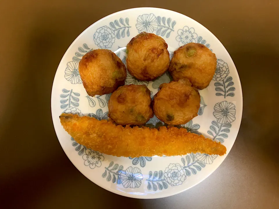 枝豆すり身饅頭揚げ|ばーさんさん