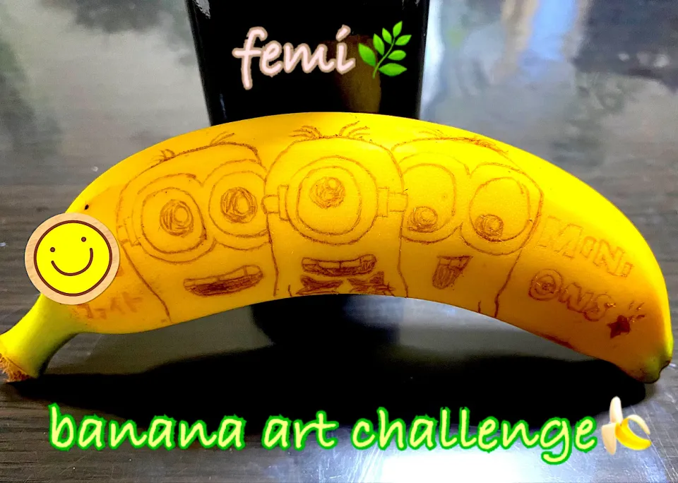 banana art challenge🍌|femi🌿さん