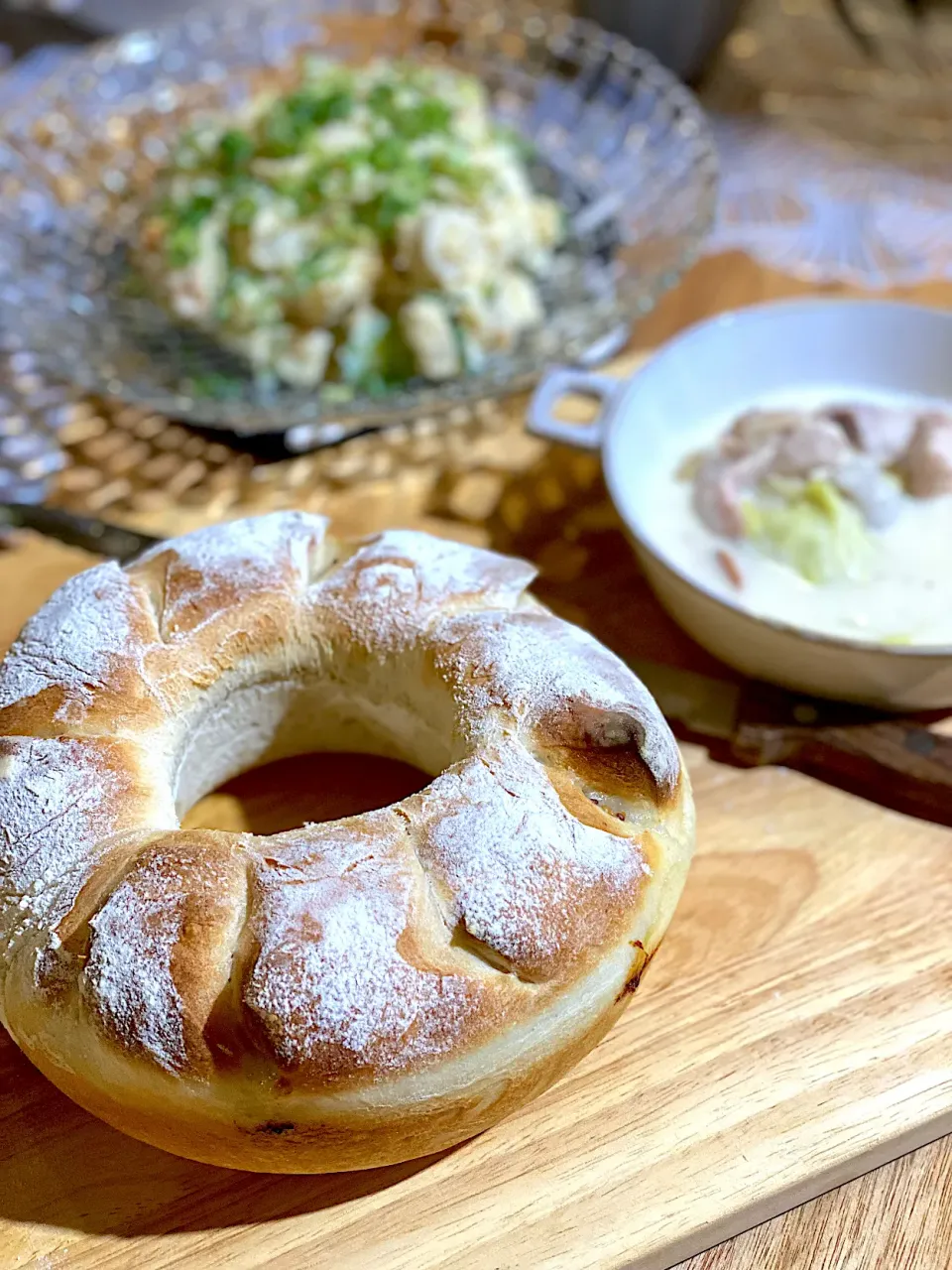 リングパン　里芋のクリームシチュー　竹輪の和風ポテトサラダ|エトフさん