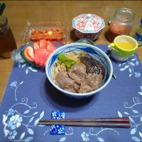 肉野菜炒め丼(夕飯)