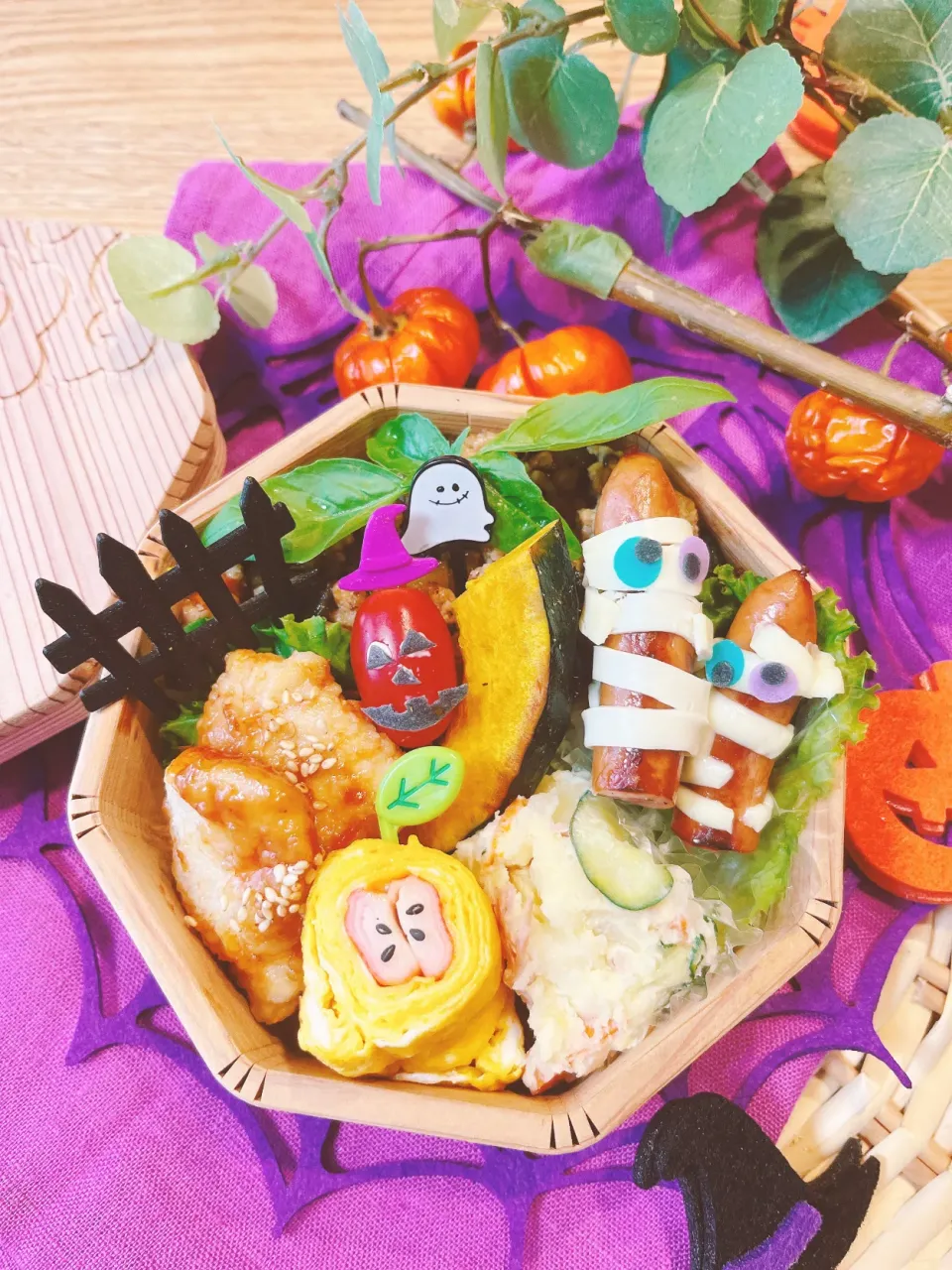 ガパオライスのハロウィン弁当|ふわくまさん