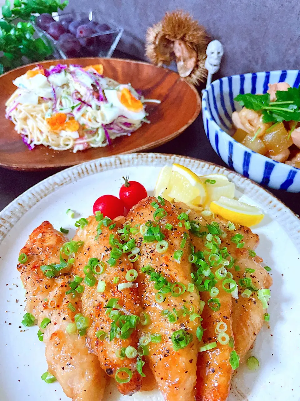 オーロラさんの料理 ササミの一本唐揚げネギ塩ダレ|オーロラさん