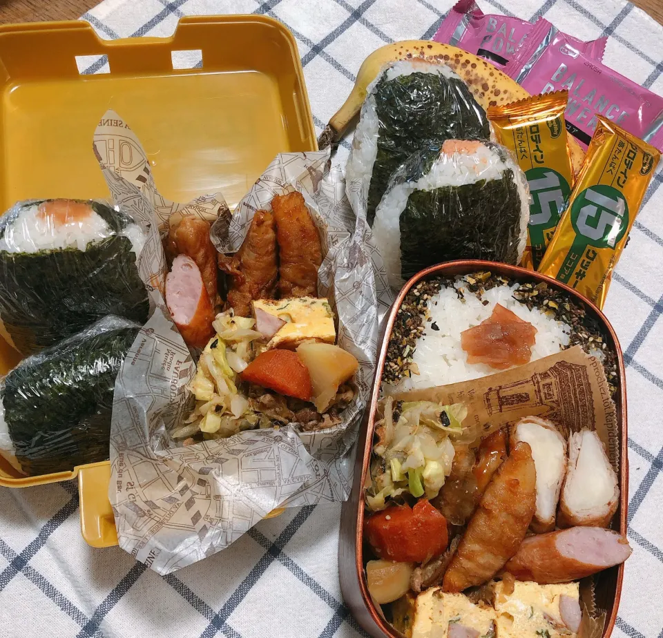 Snapdishの料理写真:次男＆三男男子高校生弁当|mickyさん