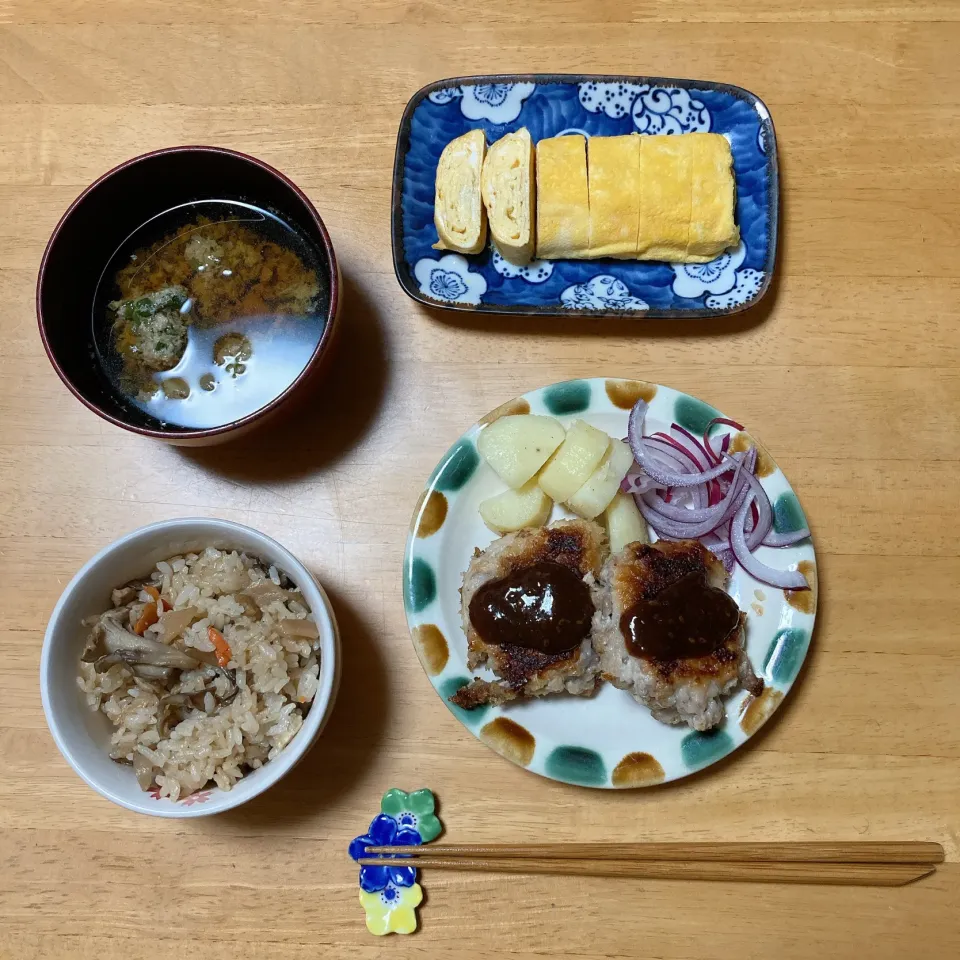 豚モモカツと舞茸の炊き込みご飯🍚🥢|ちゃみこさん