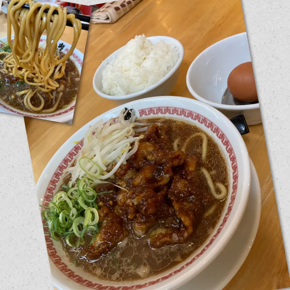 Snapdishの料理写真:肉汁麺レベル1とライス@肉汁ススム(秋葉原)|yoooochanさん