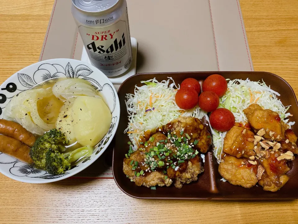 Snapdishの料理写真:ポトフ
冷食の唐揚げアレンジ
     🐔餡掛け🐔チリソース|naoさん