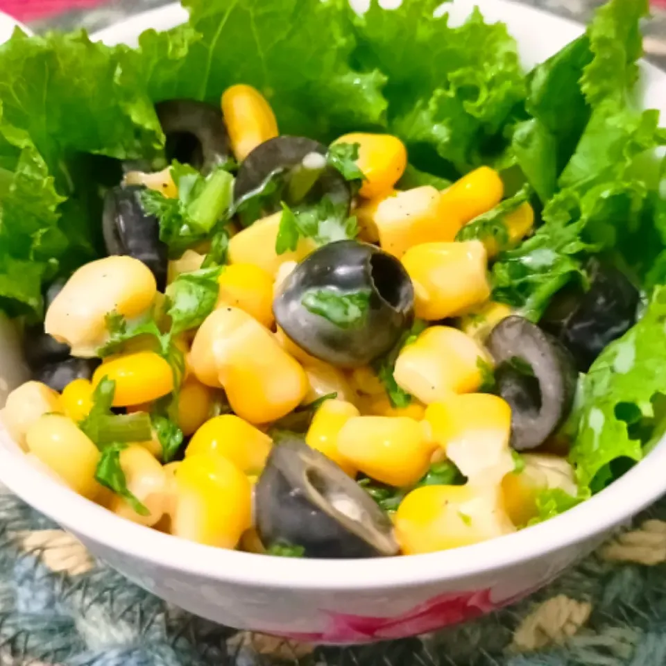 Corn Salad with mayo lime dressing|Happy Green Bowlさん