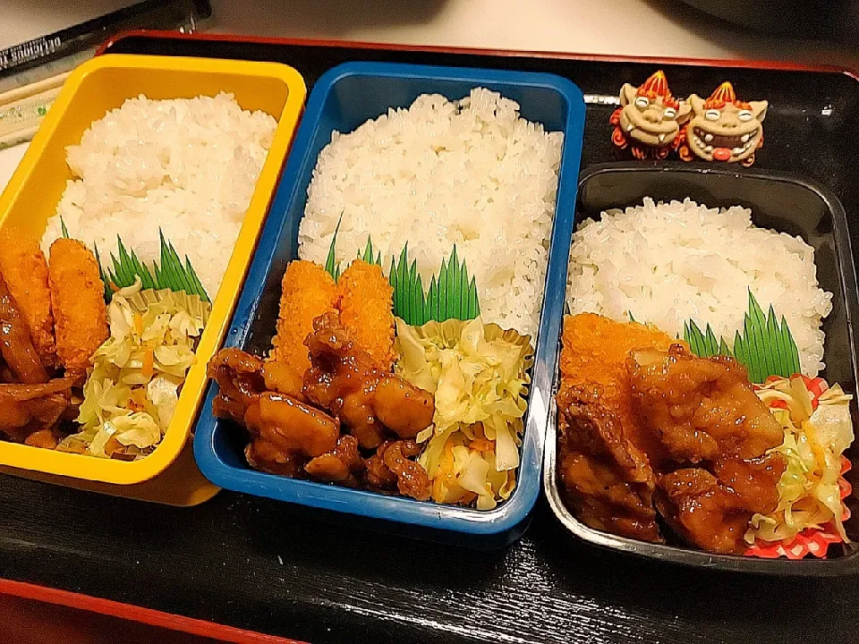 夫弁当、息子弁当、娘弁当|みどりさん