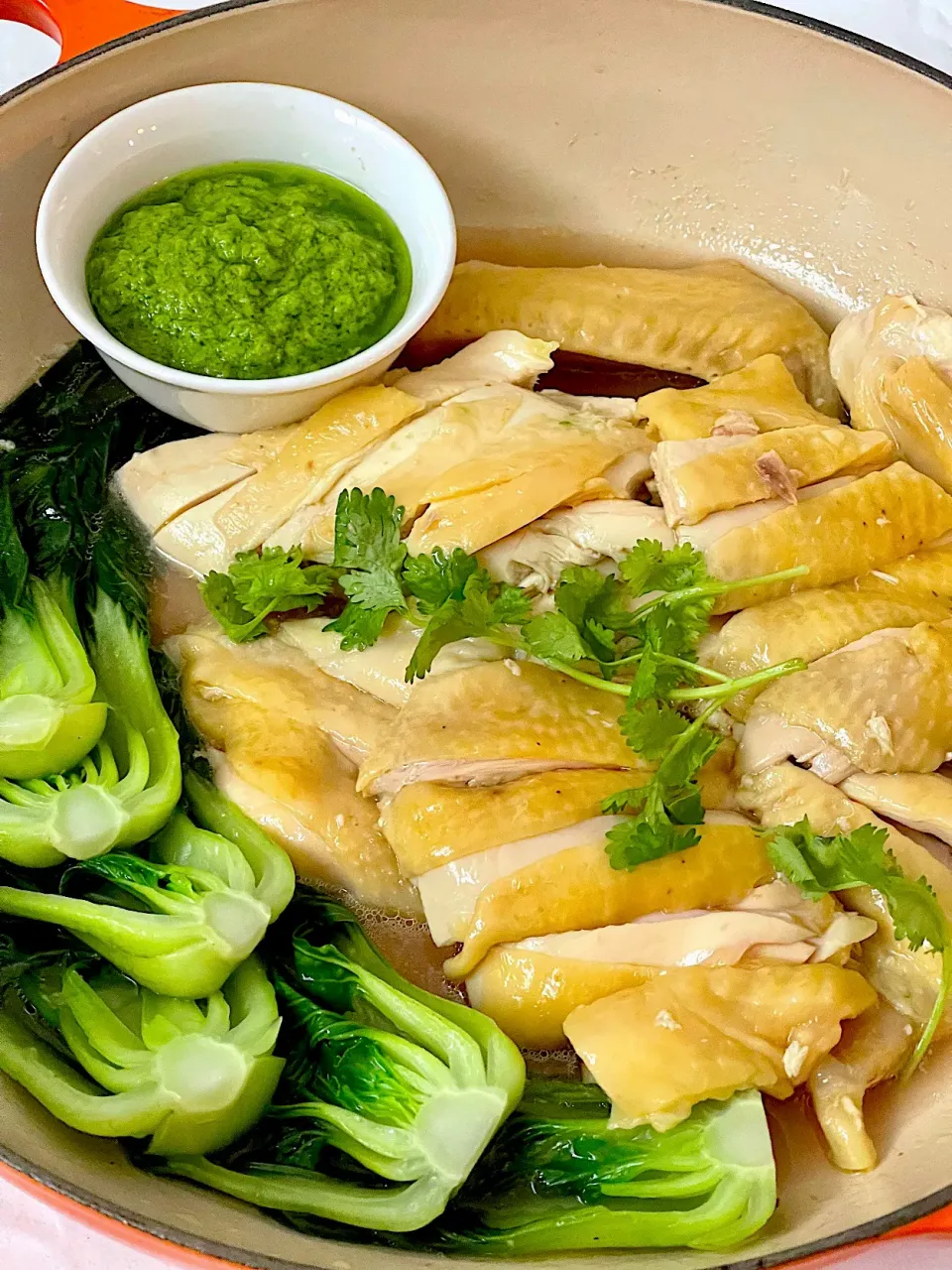 Steamed chicken, ginger and scallion dipping sauce|12Dragonさん