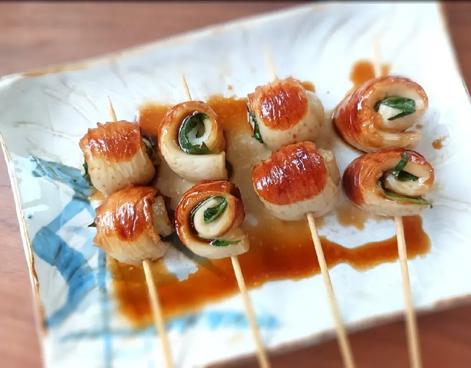 エムさんの台所さんの料理 ちくわの大葉チーズ巻き甘辛煮|きつねさん