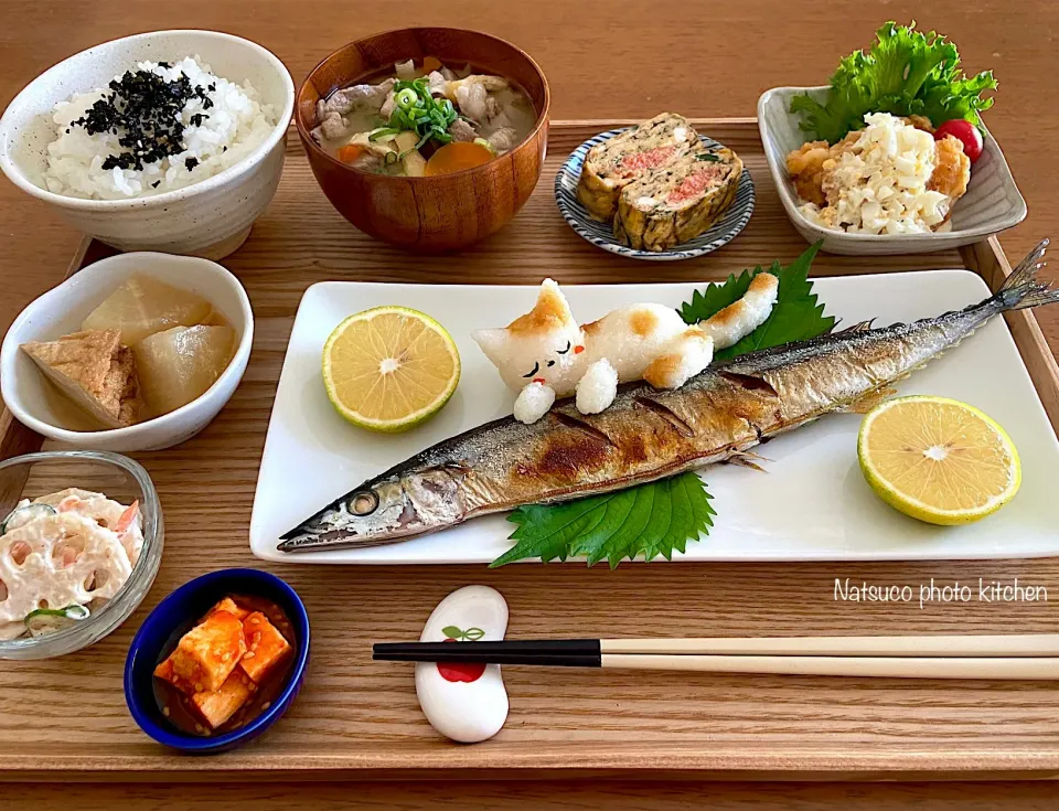 秋刀魚の塩焼き定食💕🐱|ナツ1224さん