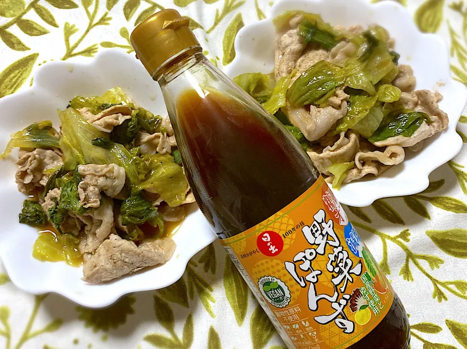 レタス🥬と豚肉ロースの野菜ポン酢炒め|eiyadeさん