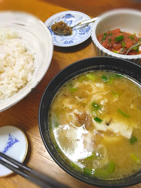 デュクセルと落とし玉子の味噌汁バター風味|麻子さん